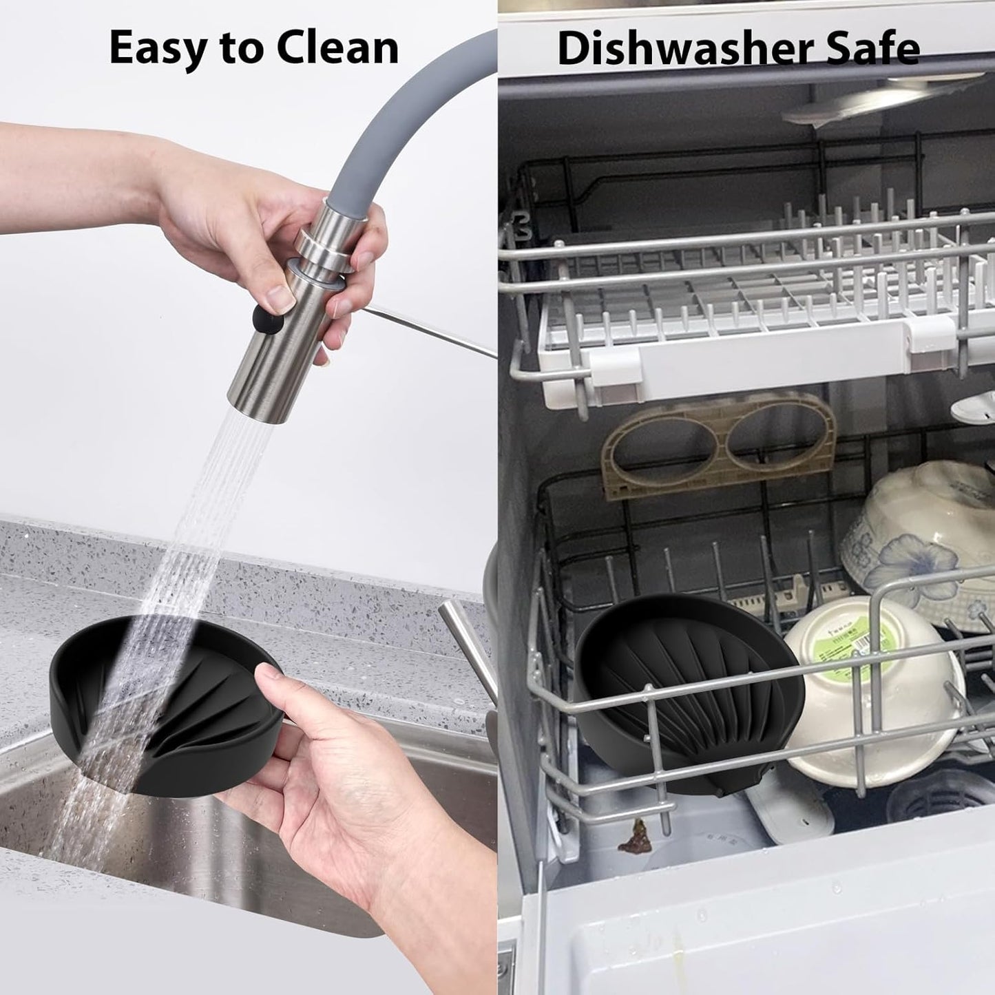 Sponge Holder for Scrub Daddy with Suction Cups and Drain Spout Kitchen Sink Caddy Organizer, Soap Dishes Holder Accessories Rack, Dishwasher Safe - 4.7"x4.7", Green