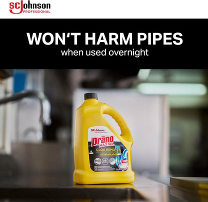 SC Johnson Professional Drano Max Gel To Drain Clog Removing, 128 Fl Oz (Pack of 4)