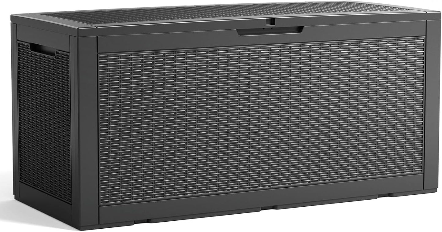 50Gal Outdoor Storage Box Anti-Theft Delivery Box Lockable Deck Box | Heavy-duty UV & weatherproof resin for secure parcel drop, patio cushion storage, garden tools & porch package organization