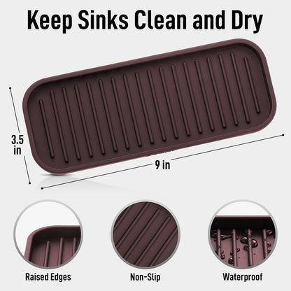 Zulay Kitchen (9x3.5in) Sponge Holder for Kitchen Sink - Flexible Heavy-Duty Multipurpose Sink Caddy - Counter Organizer for Kitchen, Bathroom, Makeup, Trinkets & More! (Grey)
