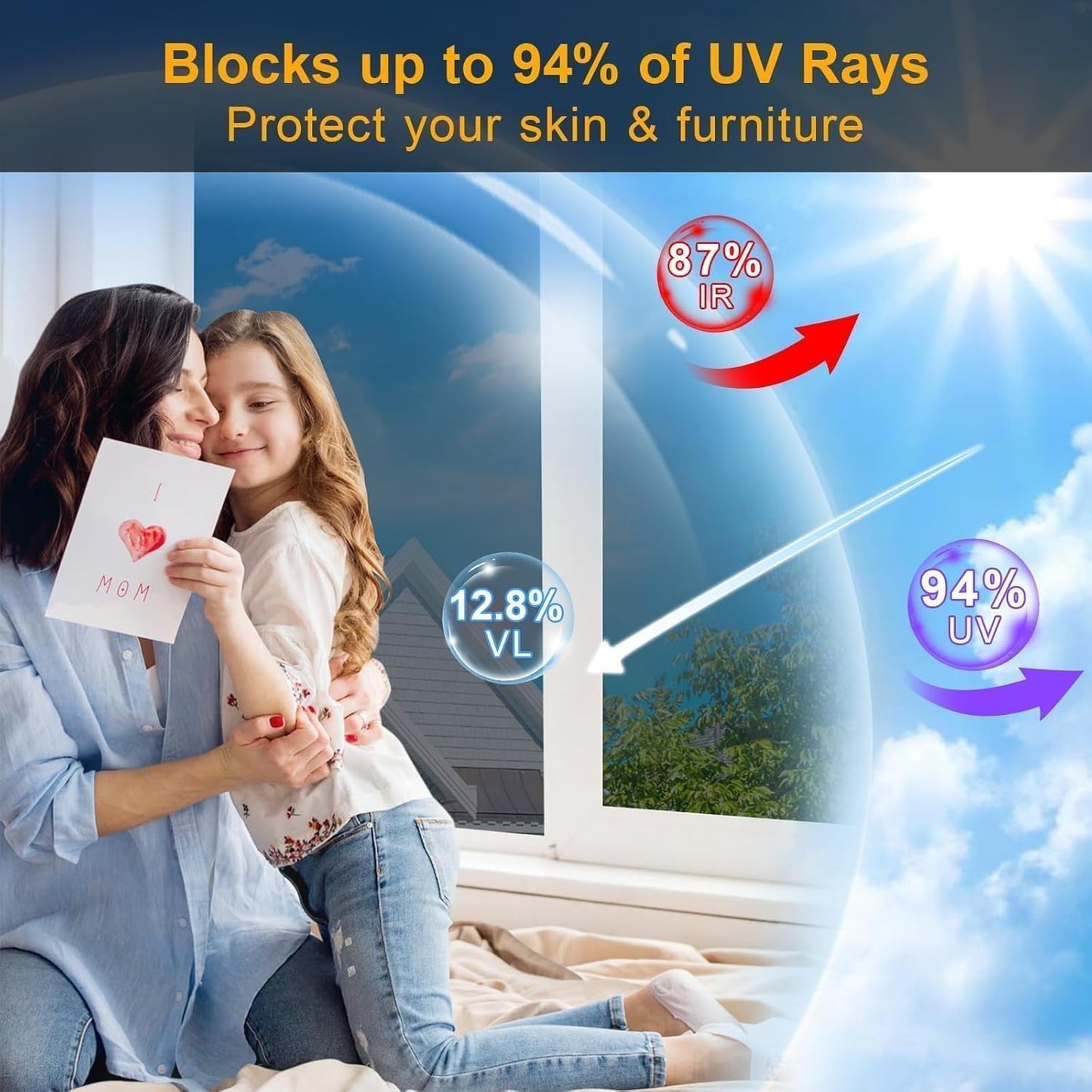Frosted Glass Window Privacy Film Decorative with Tools, 2 Way Frosting Privacy Film for Glass Door, Static Cling Tint for Home Anti-UV, Covering Clings 23.6" by 77"