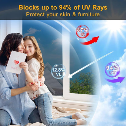 Frosted Glass Window Privacy Film Decorative with Tools, 2 Way Frosting Privacy Film for Glass Door, Static Cling Tint for Home Anti-UV, Covering Clings 23.6" by 77"