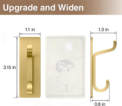 pickpiff Wall Hooks for Coat and Towel: 13LB Strong Adhesive Door Hanger Stick on, White 4 Pack