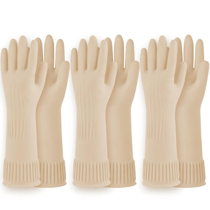 DABOGOSA Mamison 2 Pairs Reusable Waterproof Household Dishwashing Cleaning Rubber Gloves, Non-Slip Kitchen Glove (Pink, Medium (Pack of 2))