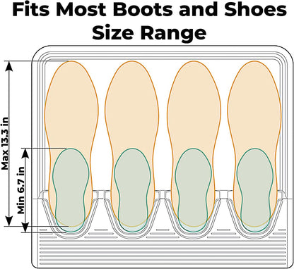 Boot Jack Tray for 2 Pairs – Dual Shoe Remover and Waterproof Boot Mat – Heavy Duty No Bend Boot Puller and Entryway Tray for Mud and Snow Control (Large (2 Pairs))