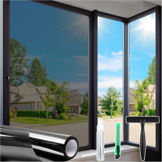 Homein Frosted Glass Window Privacy Film with Tools UV Blocking Privacy Film for Glass Windows, Static Cling No Glue Removable Reusable Anti Glare for Home Day and Night, Pure 17.5" x 78.7"