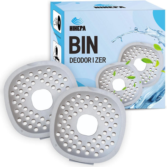 Odor Filter Trash Can Deodorizer: Activated Charcoal & Scent Beads, Stick-On Odor Eliminator for Trash Can, Diaper Pail, Compost Bin, Refrigerator, 2 Pack, Long Lasting