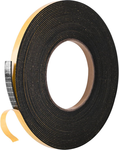 Kikerike Self Adhesive Foam Tape Weatherstrip 1/2In x 1/4In x 16.5Ft High Density Foam Insulation Strips Seal Weather Stripping with Strong Adhesive for Door and Window Sound Isolation Soundproofing