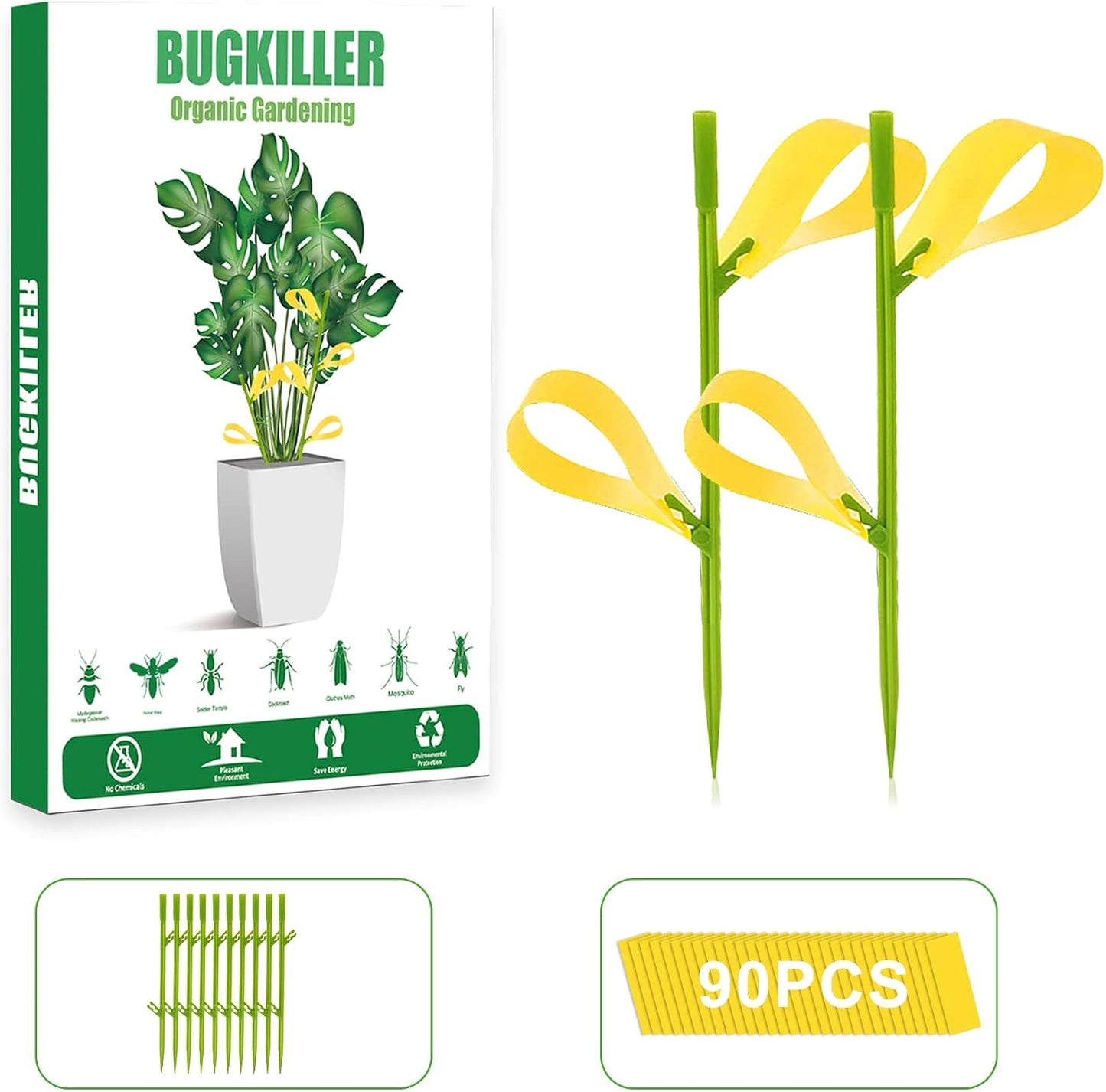 30PCS Fruit Fly Traps for Indoors Gnat Traps for House Indoor Yellow Sticky Traps for Plant Gnats Catcher for Whiteflies Fungus Gnat Mosquitoes Thrips... Stake Holders Included
