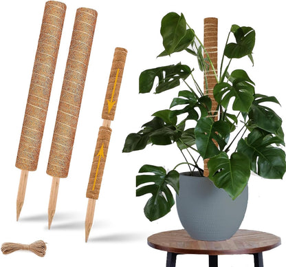 Moss Pole, 4Pack 21 Inch Plant Support Stakes for Indoor Plants, Monstera Plant Support Stakes, 69 Inch Tall Coir Plant Pole Sticks for Potted Plants, Pothos, Philodendron, Climbing Plants Accessories