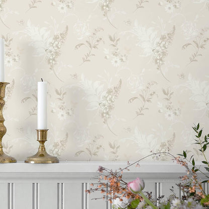 Heroad 16.1''x118'' Floral Peel and Stick Wallpaper Vintage Contact Paper Pink Rose Wall Paper Removable Renter Friendly Wallpaper for Bathroom Bedroom Nursery Waterproof Self Adhesive Vinyl Rolls
