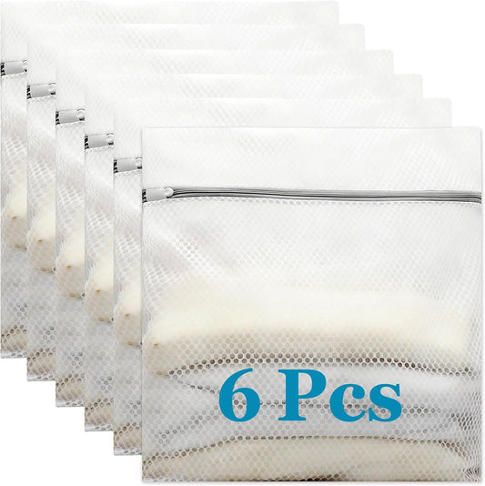Large Mesh Laundry Bags for Delicates 24 x 24 Inch (Gray XXL -6pcs) | Honeycomb Lingerie Bags for Washing Machine, Travel Storage Organize Bags for Sheets Sweaters Jeans Blankets [6 Pack]