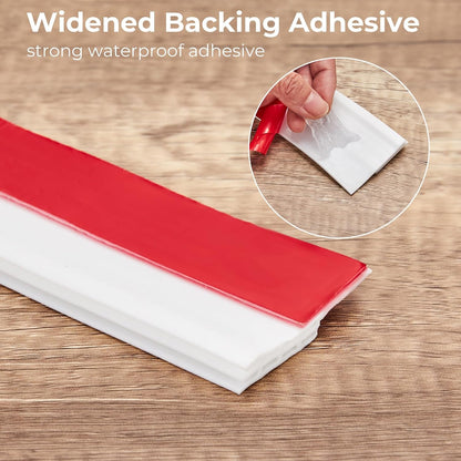Door Draft Stopper, Ohuhu 39"L x 2"W Silicone Weather Stripping Under Door Seal for Exterior Interior Doors, 1" Widened Strong Adhesive, Soundproof Door Sweep Strip to Block Cold, Noise, Light Pests