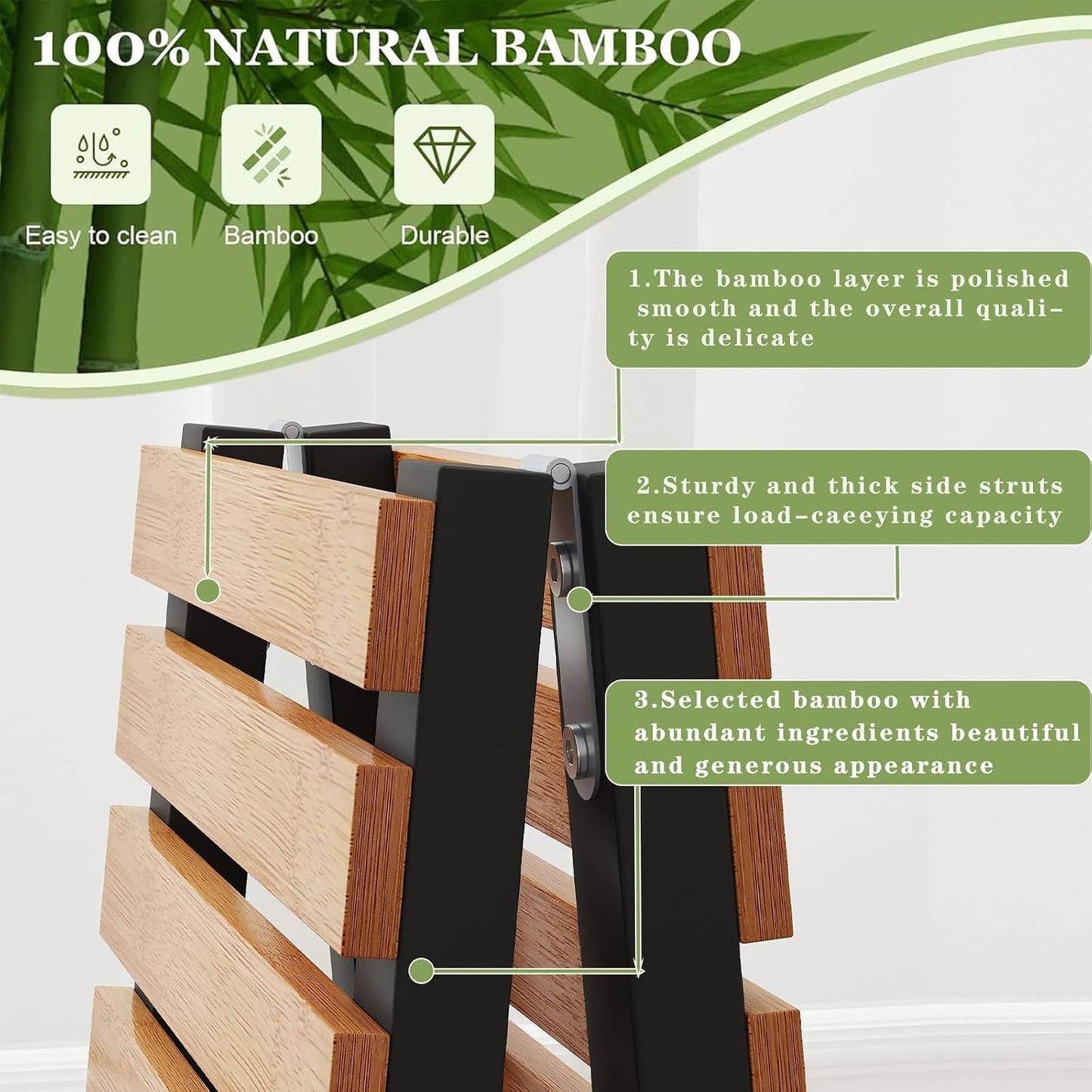 Bamboo Shoe Rack Organizer for Closet and Entryway - Space-Saving Narrow Shoe Stand - Versatile Shoe Holder for Door or Closet Shelf, Garage Bedroom can Freely Stack DIY Small Shoe Racks 3 Tier