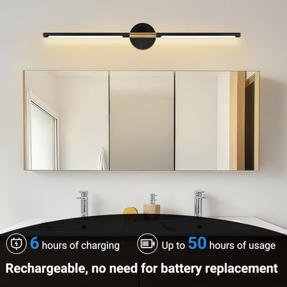 TaoFiaCo Battery Operated Wall Sconces Set of Two,Rechargeable Wall Sconces Set of 2 with Remote Control Dimmable Wall Light Decor for Living Room, Bathroom for, 24 Inch, Gold