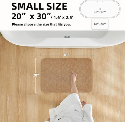 TYUU Bath Mat, Bathroom Rugs Non Slip Washable Thin Absorbent Quick Dry Bath Mat Fits Under Door Bathroom Floor Mat Perfect for Bath, Shower, or Sink 16"x24" Dark Grey