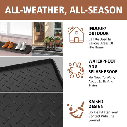 Heavy Duty Boot Trays Natural Rubber Shoe Mat Tray for Entryway with Shoes Brush Large Boot mat Tray Multi-Purpose for Indoor or Outdoor