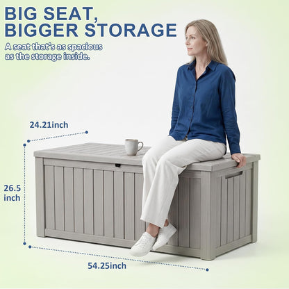 50Gal Outdoor Storage Box Anti-Theft Delivery Box Lockable Deck Box | Heavy-duty UV & weatherproof resin for secure parcel drop, patio cushion storage, garden tools & porch package organization
