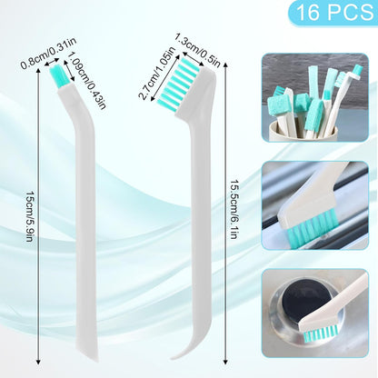 16 Pcs Small Household Cleaning Brushes, Deep Detail Crevice Cleaning Tool Set, Micro Crevice Scrub Cleaner Tool, Detail Tiny Scrub Cleaner Brush for Small Holes Corner Space Keyboard Bottle Tile