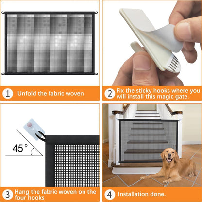 Cupount Dog Screen Mesh Gate for Stairs Pet Gates for The House: for Doorways Stairways Indoor 29 inches Tall, 38 inch Wide, Fits 32-35 inch Openings