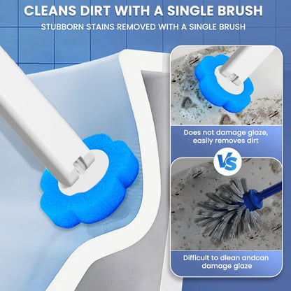 Toilet Brush and Holder - No Touch Wall Mount Disposable Bowl Cleaners Set,Snap-On Quick Cleanup Hygienic Wand,for Small Condos,Compact Bachelor Apartments and Quick Daily Cleanups