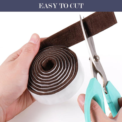 Pllieay 2 Pack Felt Strip Rolls with Adhesive Backing Heavy-Duty Felt Furniture Pads for Hardwood Floors and Rocking Chair to Protect Surface from Scratches & Damage(Brown, 118 x 2 x 0.12 Inch)
