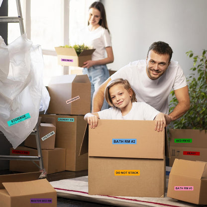 24 Rolls Color Coding Moving Labels, 1440 Count Home Moving Labels for Boxes Stickers + Packing Stickers + Fragile Moving Stickers + Heavy & Blank Labels
