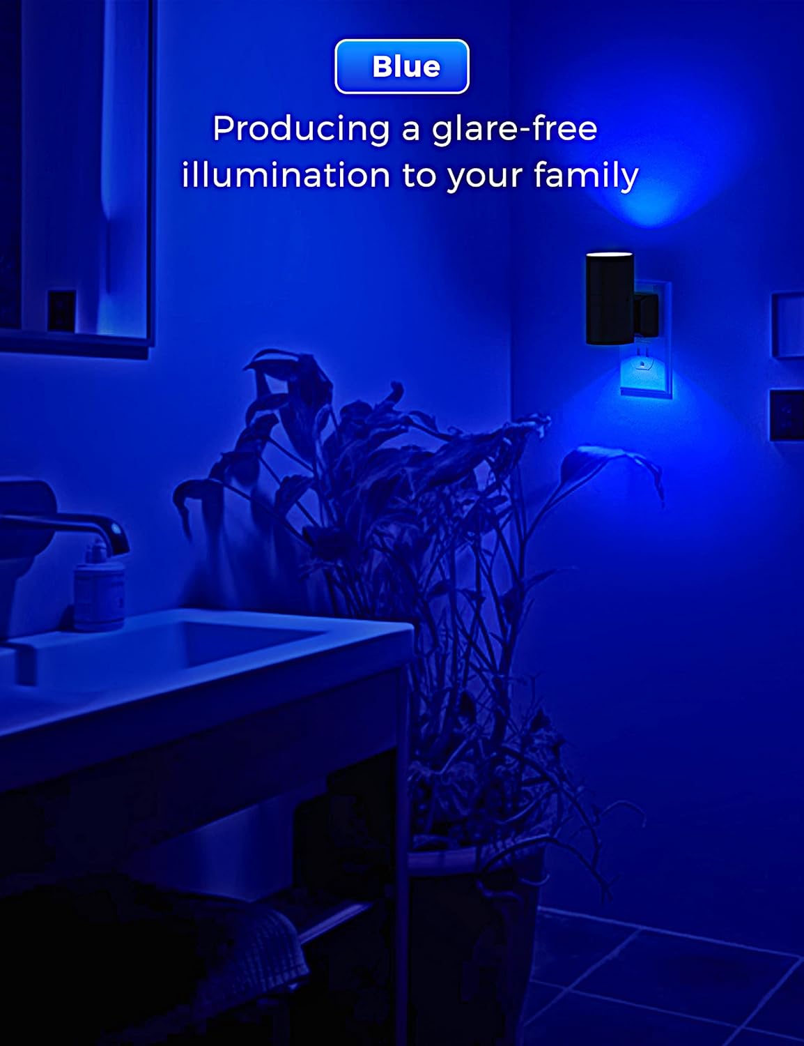L LOHAS LED Night Light Plug in, Modern Night Lights Plug into Wall, Dusk to Dawn Sensor, Soft White 3000K, 0-100LM Adjustable Brightness, Dimmable Night Lights for Hallway Bedroom Stairway, 2 Pack