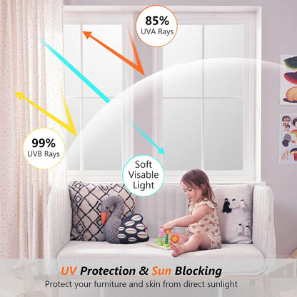 Kromapolis Blackout Window Privacy Film Total Light Blocking Room Darkening Window Covering, Removable Static Cling Frosted Glass Tint, Non-Adhesive, Black 17.5'' x 78.7''