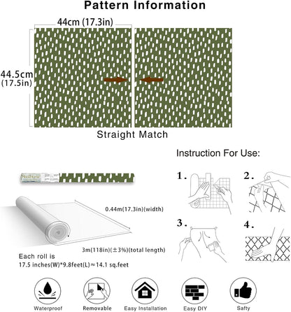 HAOKHOME Peel and Stick Wallpaper Boho Modern Dots Wall Paper Removable for Bathroom Caramel/White Contact Paper 17.3in x 9.8ft