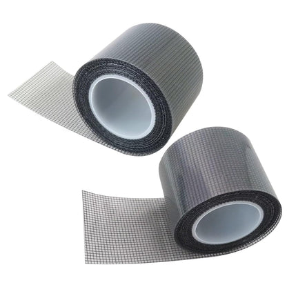 2 Pack of Black Window Screen Repair Tape, 2 in X 16.5 FT (196IN) Screen Repair Kit for Windows or Doors, Strong Adhesive Fiberglass Mesh Patch Tape