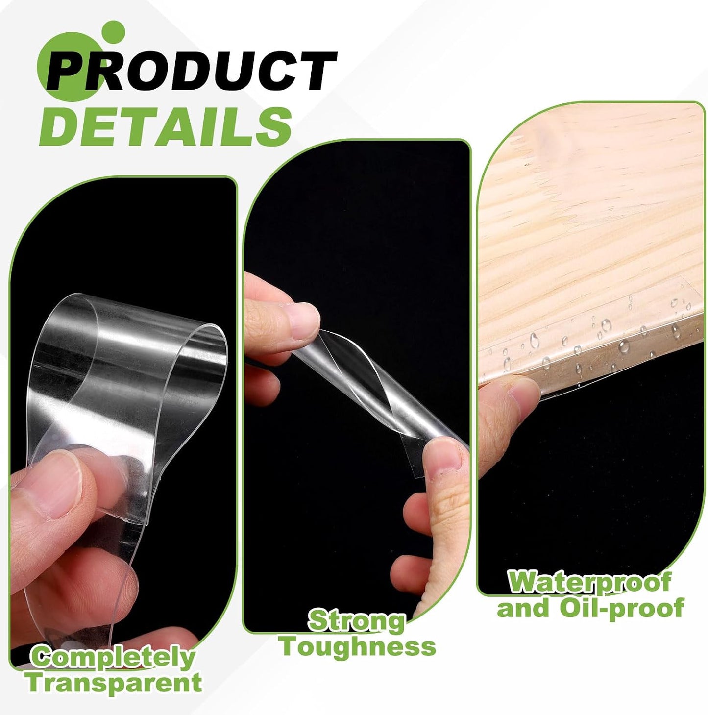 PATIKIL Clear Edge Protector Strip, 0.8 in x 9.8 ft Table Edge Protector Self Adhesive Cabinet Soft Corner Guard for Furniture Countertop Kitchen Wall Window