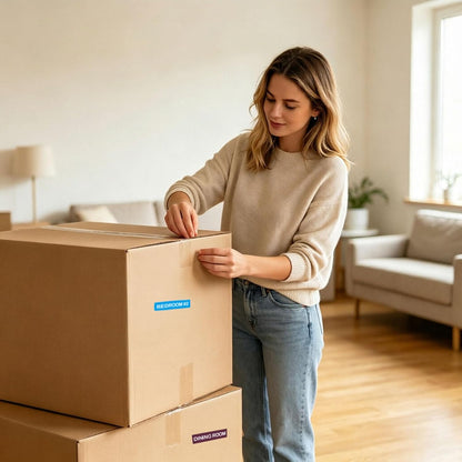 Color Coded Moving Labels for Boxes 20 Sheets, 280 Stickers，3 | 14 Color Varieties, Includes Fragile Labels, Residue-Free Removal, Strong Self-Adhesion, Multi-Surface Use