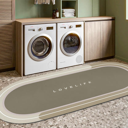 Rubber Bath mats Quick-Drying Non-Slip Bathroom mat Super Absorbent Bath mat Instant Dry Bath mat, Bathroom Rug in Front of The Kitchen Sink, Shower Room, Bathtub, Oval(Grey+16.9x26.7in)