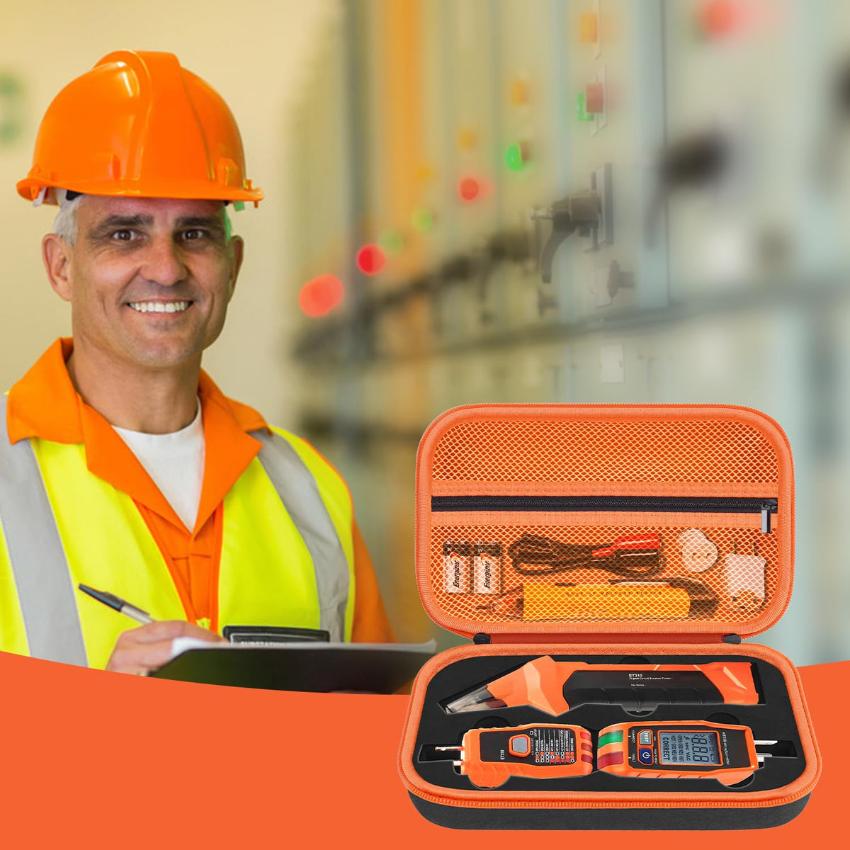 Storage Case Only for Klein Tools Electrical Testers -Hard Protective Carrying Bag Compatible with 80101 Circuit Breaker Finder Kit & ET310/ 69149P Digital Multimeter, XL Size (Does NOT Include Tools)
