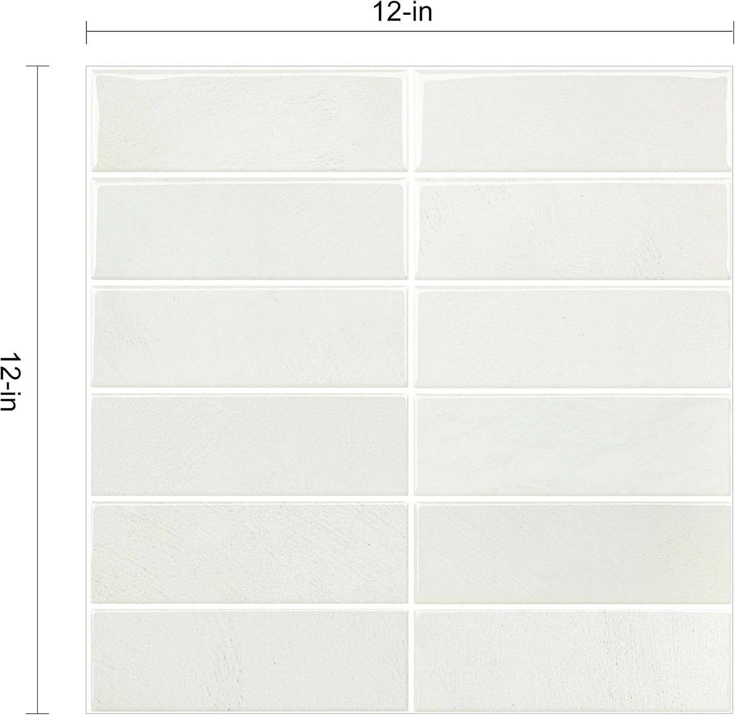 Peel and Stick Subway Backsplash Tiles, 5 Pack, 12 x 12 in, Almond | extra thick 3D wall panels, heat and water resistant wall panels, easy DIY kitchen, bathroom, laundry, fireplace wall décor