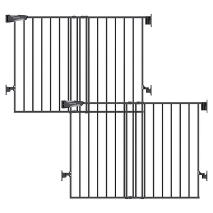 Babelio Baby Gate for Stairs, Kitchen & Doorways, No Bottom Bar| One-Handed Operation| Auto-Close| Hardware Mount (Drill Needed) Safety Dog/Pet Gate (Black - B17, 26-43" W, 28" H)