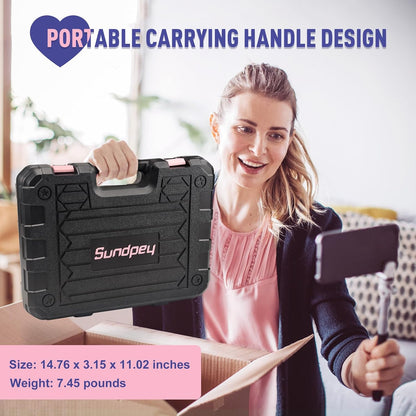 Sundpey Home Tool Kit 148-Pcs - Household Basic portable Hand Repair Tool Set with Case & Ratcheting Screwdriver & Hex Key & Pliers & Wrench & Voltage Tester & Water Pump Plier for Men Women