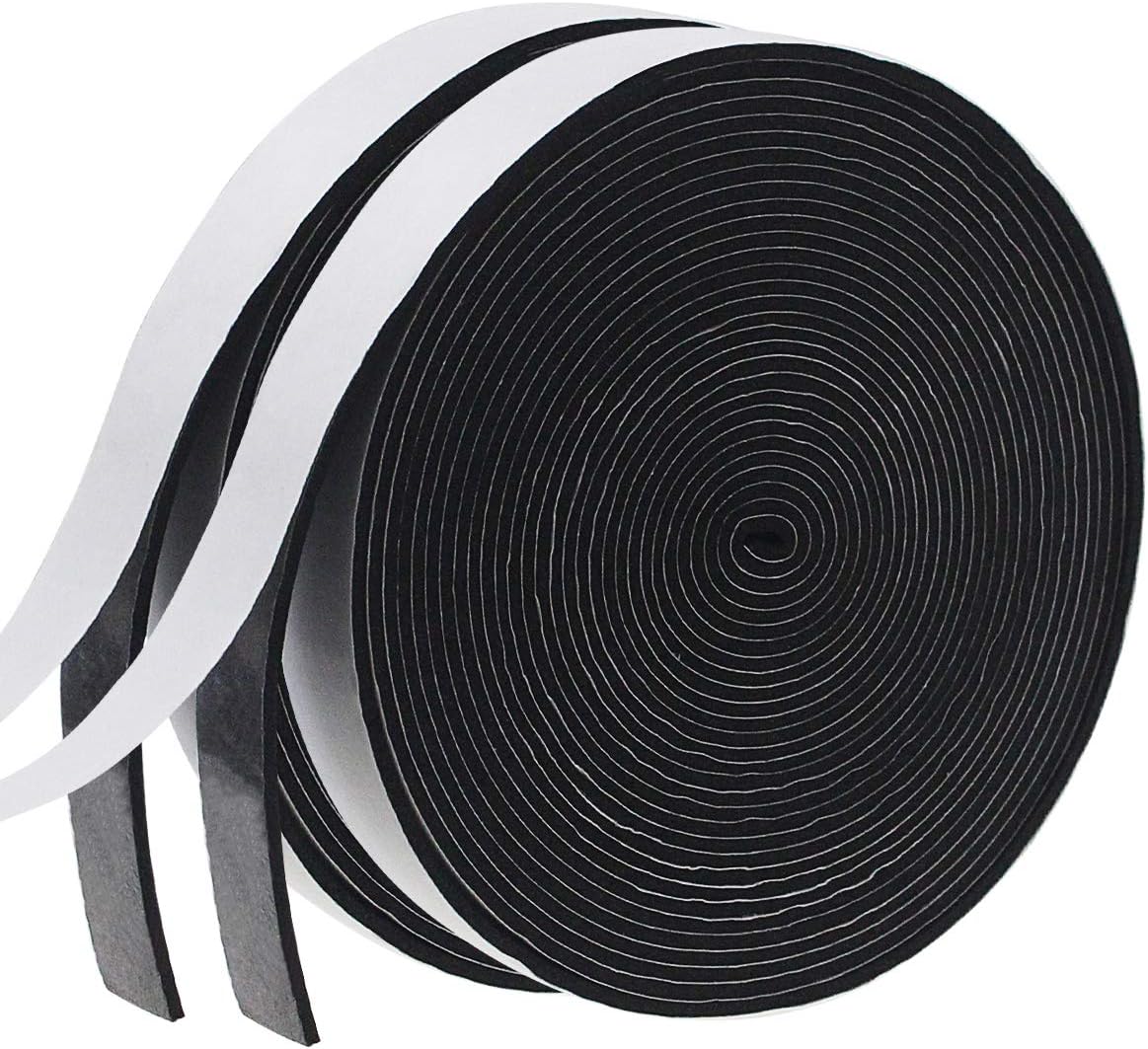 Weather Stripping Door Seal Strip for Doors and Windows, 1In x 1/8In x 33Ft x 2 Roll Foam Insulation Tape Self Adhesive,Sound Proof,Weatherstrip,Pipe Cooling, Air Conditioning Seal Strip - Colors B