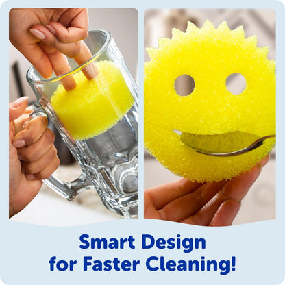 Scrub Mommy Kitchen Sponges (6) + Daddy Caddy Sponge Holder - Scratch-Free Cleaning Sponges for Dishes & Dish Scrub for Multipurpose Cleaning - BPA Free Polymer Foam - Stain & Odor Resistant (7 Count)