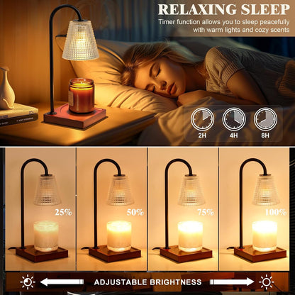 Hong-in Candle Warmer Lamp with Timer-Dimmable Adjustable Height Candle Lamp Warmer, Birthday Gifts for Women Mom Her, Housewarming Office Home Decor,Wax Warmer for Scented Wax Jar Candles