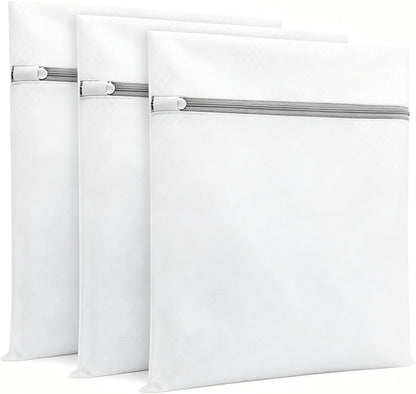 3Pcs Mesh Laundry Bags with Sturdy Zipper,washing Bags for Washing Delicates,Protect Clothes in Washing Machine for Home, College & Dorm (3 Medium)