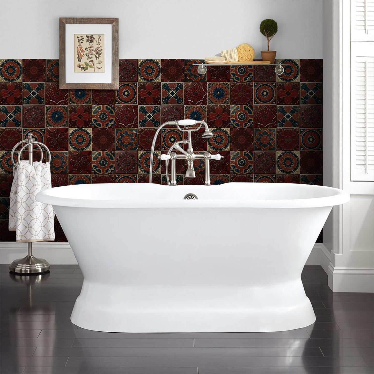 Peel and Stick Backsplash Tile Sticker for Kitchen and Bathroom Walls - 24 Removable 5.9"x5.9" Tiles, Waterproof