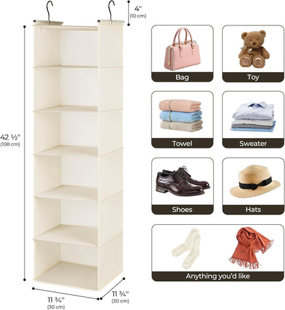 GRANNY SAYS 3-Shelf Hanging Closet Organizer and Storage, Collapsible Hanging Closet Shelves, Hanging Organizer for Closet & RV, Gray, 29 ½" H X 12" W X 12" D, 1-Pack