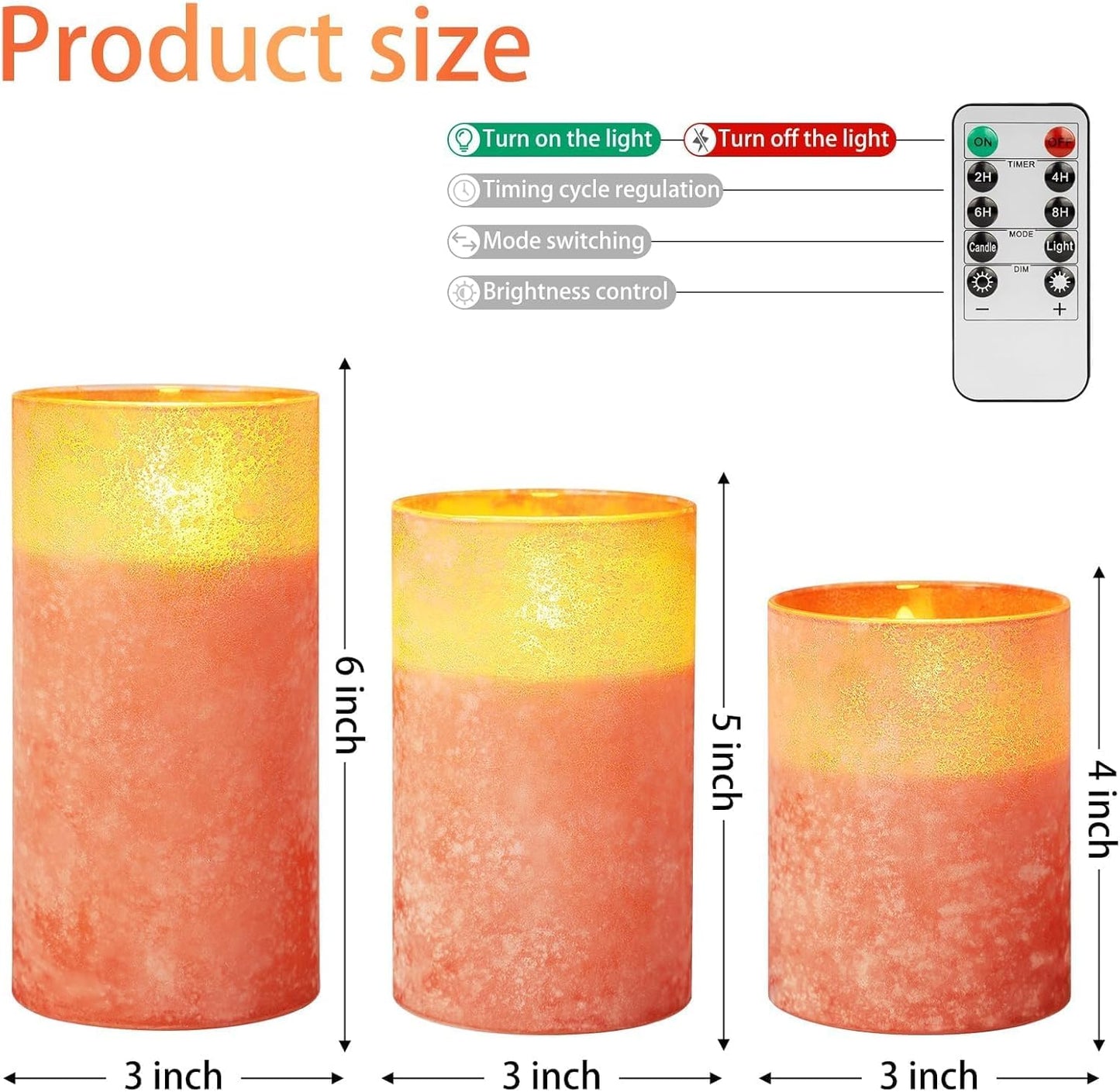 ANGELLOONG Flickering Flameless Candles, Realistic Battery Operated Candles with Remote and Timer, Set of 3 LED Candles for Room Fall Home Wedding Decor Centerpieces Table Party Valentines Decorations