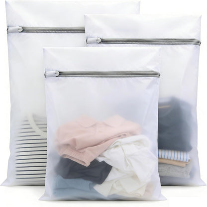 3Pcs Mesh Laundry Bags with Sturdy Zipper,washing Bags for Washing Delicates,Protect Clothes in Washing Machine for Home, College & Dorm (3 Medium)