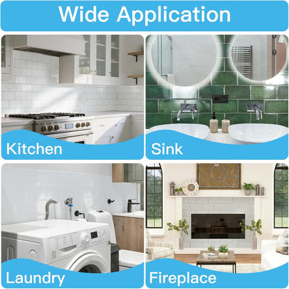 Art3d Peel and Stick Backsplash, 10-Pack Thickened Stick on Subway Tiles, Faux Ceramic Tiles for Kitchen, Bathroom, Black