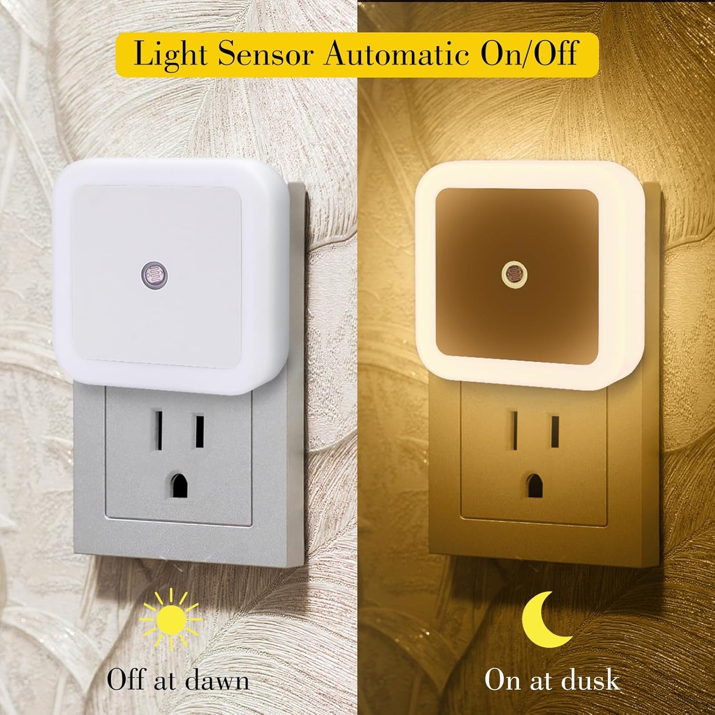 6 Pack Blue LED Night Light Plug in, Dusk to Dawn Sensor Automatic On and Off, Energy Efficient, Soft Glow Kids, Nursery, Bedroom, Bathroom, Hallway, Stairs, Kitchen
