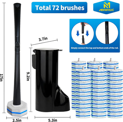 Disposable Toilet Bowl Brush with 36 Toilet Wand Refills Pads Replacement Heads, Toilet Cleaning Stick,Toilet Bowl Cleaner Wands Holder and Set, Toilet Cleaning System Starter Kit