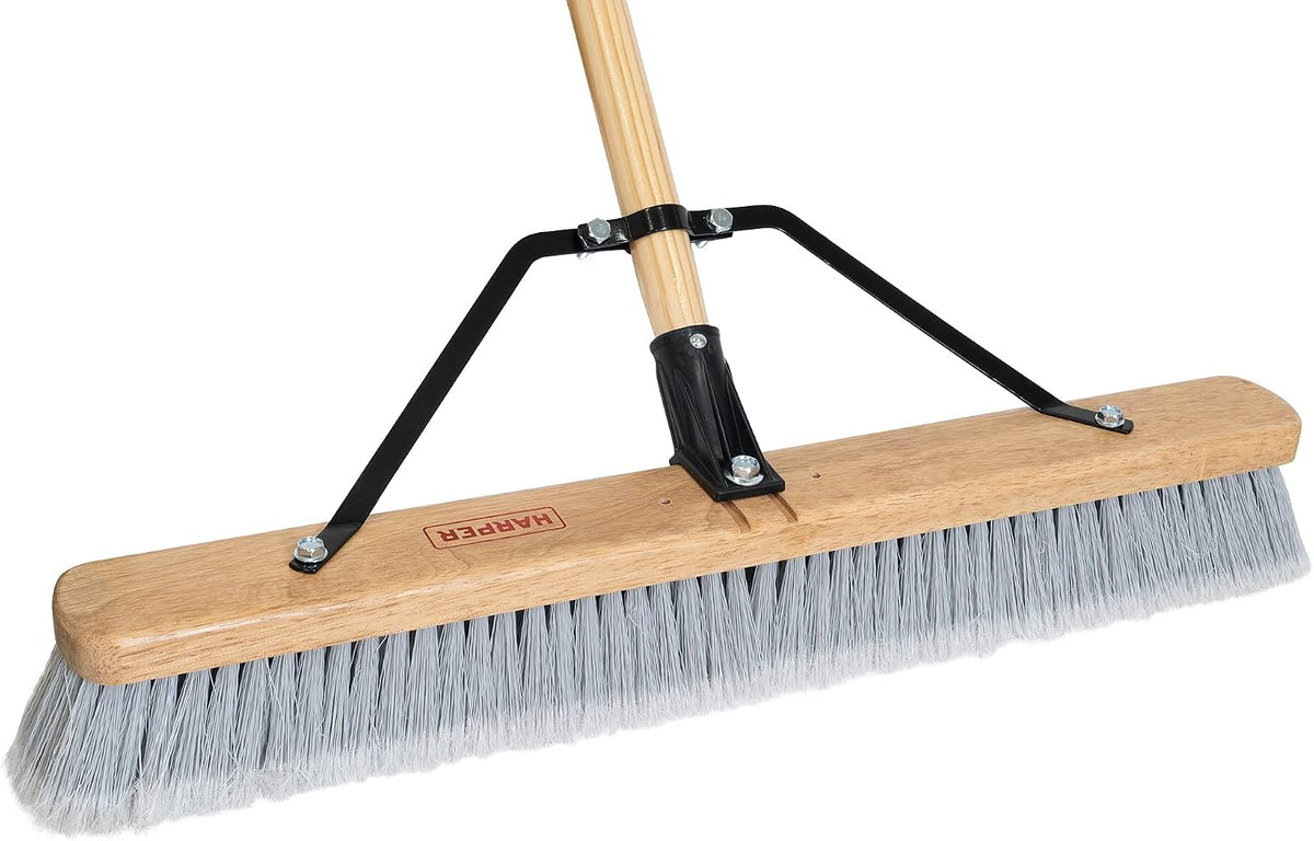 Harper 20201044 24 in. Indoor/Outdoor Dry All-Purpose Push Broom with Dual Bristles, for Dust, Gravel, Debris
